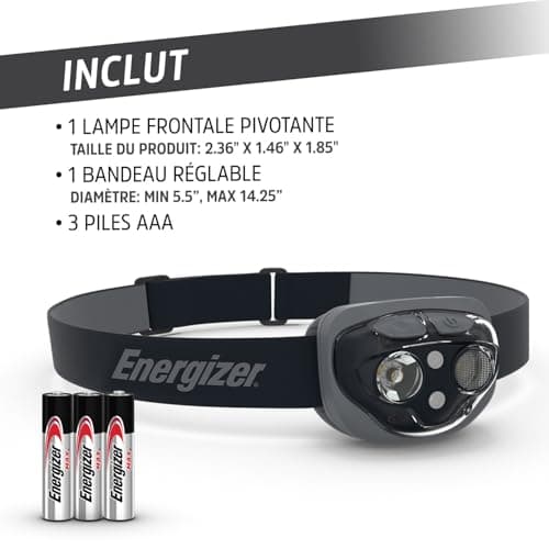 Energizer Vision HD+ 360 Lumen Adjustable Head Torch, Midnight Black — view 6