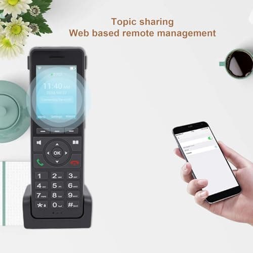 Topiky 4G LTE Portable WiFi Phone, Cordless VoIP Telephone with SIM Card Slot 3 SIP Accounts 3 Way Conference Calls 2.4 Inch Color Screen, for Home Office (EU Version) — view 6