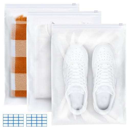 Reusable Zip Lock Bags, 30pcs 40x30cm Plastic Travel Storage Bags Organiser No Holes Hospital Bag Organiser Pouches Frosted Waterproof ziplock bags for Clothes,Shoes,Cosmetics,Suitcase