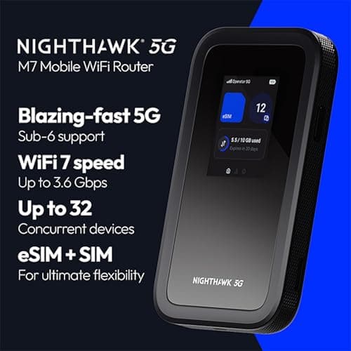 NETGEAR Nighthawk M7 5G eSIM Portable WiFi Router, WiFi 7, Up to 3.6 Gbps — view 2
