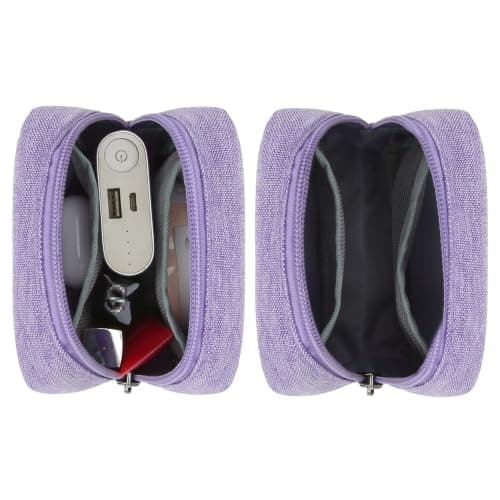 DOB SECHS Small Makeup Bag, Water-Resistant Travel Cosmetic Pouch with Slip-in Pockets, Portable Mini Toiletry Bag for Women, Storage Make up Bag for Daily & Travel Use, Purple — view 3