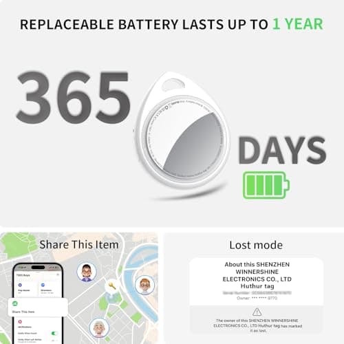 QCOQ® Air Tracker Tags-4 Pack White, Smart Bluetooth Tags Compatible with Apple Find My (iOS Only), Item Locator with Keychain/Lanyard for Keys/Luggages/Wallets/Suitcases, Up to 100dB — view 6
