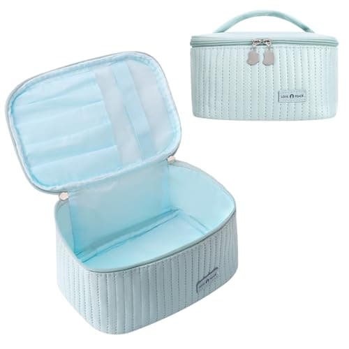 Bestomrogh Make up Bag, Large Capacity Travel Cosmetic Bag with Handle