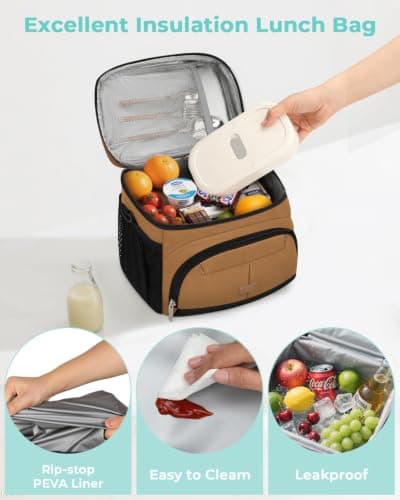 Pritent Lunch Box for Men Women Insulated Lunch Tote Cooler Bag Lunchbox — view 4