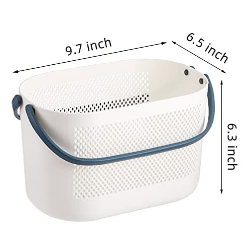 AVLA 4 Pack Portable Shower Caddy Basket, Plastic Storage Organizer Baskets with Handles, Caddy Drainage Organizer Bin, Dorm Shower Basket for Bathroom, Kitchen, Closet, Bedroom, College, Gym, Camp — view 2