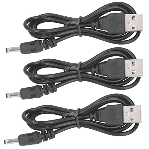 SEAFRONT USB Power Cord, Double PVC USB to DC Charging Cable 3.5x1.35mm Jack 5V 2A 1M, 3 Pack for Fan Speaker Phone Router Small Electronics Home Office Travel Use — view 2
