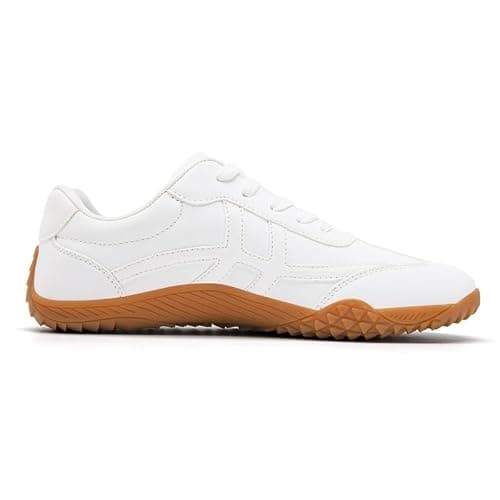 XKOWUO Womens Walking Grounding Sneaker Zero Drop Sole Lightweight Road Running Shoes Non-Slip Tennis Sneakers Breathable Fashion Athletic White_ZSize 5 — view 4