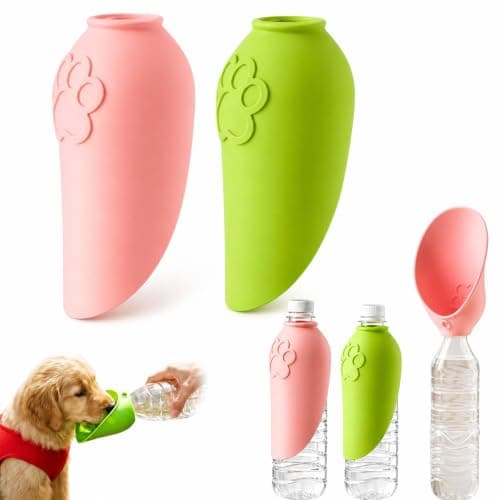 2pcs Portable Dog Water Bottle Pink & Green