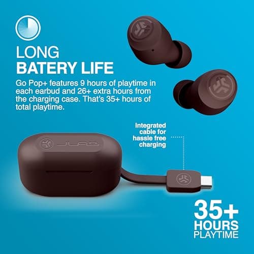JLab Go Air Pop+ True Wireless Earbuds with Mic - Bluetooth, Tone 4975 — view 6