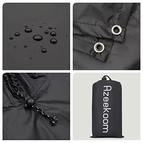 Azeekoom Rain Jacket Rain Poncho, Raincoat Waterproof Unisex Camping Tent Camping Blanket 3-in-1 Multifunctional Rain Cape for Outdoor Picnic Trekking Camping Fishing Hunting Trip(Black) — view 2