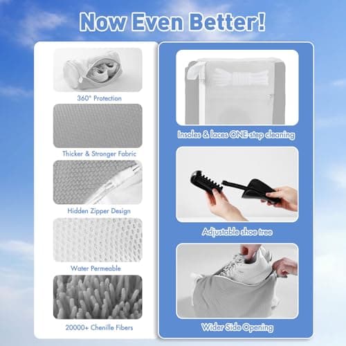 Teletrogy Shoe Washing Machine Bag 2 Pcs with Shoe Trees And Net Pockets — view 4