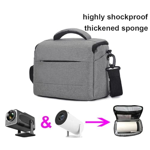 YRREATY Projector Bag Compact Shockproof Case Grey Travel — view 4