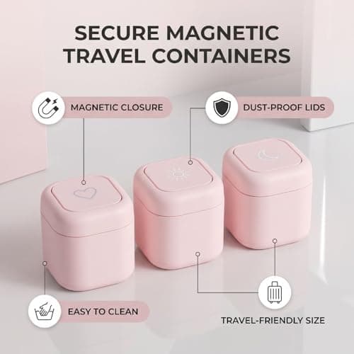 Srliya 3pcs Magnetic Travel Capsules Magnetic Containers with Lids (B) — view 5