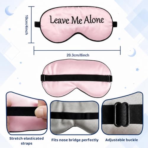 4 Pack Sleep Mask with Funny Embroidery, Soft Eye Cover for Nap, Men Women — view 2