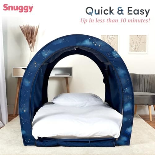 Snuggy Pod Bed Canopy - Gold Star (Double Size), Lightweight & Breathable — view 2