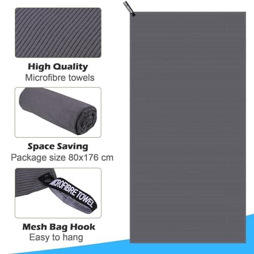 Zocipro Microfibre Beach Towel for Adults, 180x80cm with Mesh Bag — view 6