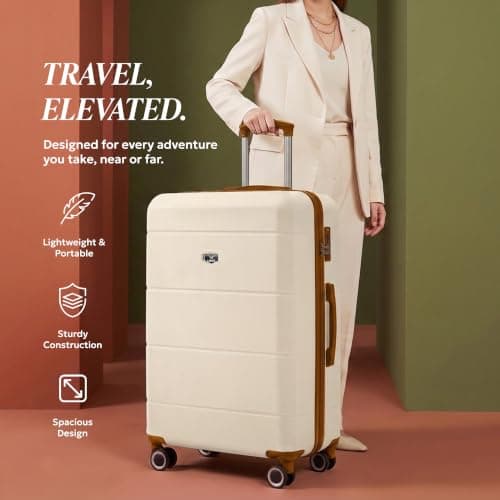 LUGG 28 Inch Jetset Suitcase Hard Shell Case 4 Wheel Travel bag Lightweight ABS Material with TSA Lock Approved for Travel with easyJet, British Airways, RyanAir, Virgin Atlantic, Emirates(75x49x29cm) — view 2