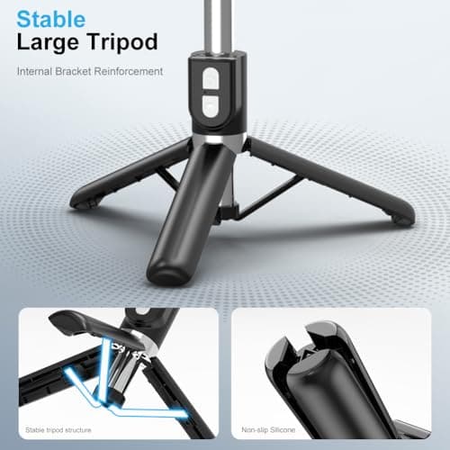 Portable Selfie Stick with Remote, Extendable Tripod for iPhone 15/14/13/12/11/X/8/7, Galaxy S23/S22/S21/S20/Note/Z Flip, Pixel, OnePlus, Travel Phone Mount — view 4