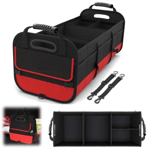 Car Storage Organizer with Reinforced Handle 3 Compartments 2 Straps Car — view 2