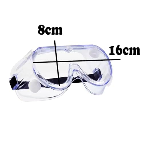 HowseHold Safety Goggles (Pack of 8) Anti Fog Protective Safety Glasses Chemical Splash Resistant Clear Eye Protection for Home Lab Workplace Comfortable Strap — view 3
