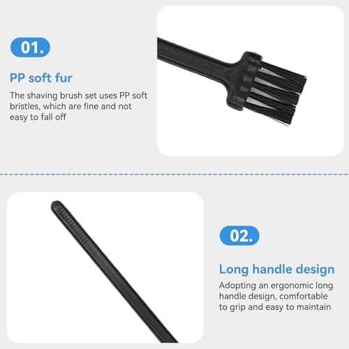 Agatige 20 Pcs Electric Shaver Cleaning Brushes, Razors Brush Set, Trimmer Cleaner Brush with Long Handle for Computer Keyboard Shaver Appliance and More — view 6