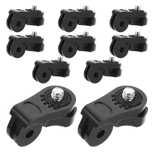 LIFKICH 10pcs Action Camera Adapter with Tripod Screw Mount and Phone Clamp, Abs Material for Secure and Stable Dual Capability Mounting Accessories