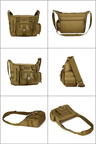 Messenger Bag, Tactical Crossbody Bag Molle Large Waterproof Laptop Pack Casual Military Shoulder Bag Green — view 2