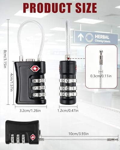 Acual 2 Pack Suitcase Locks, Luggage Locks,TSA Approved Luggage Locks — view 2
