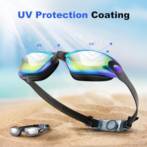 Yomisee Swimming Goggles 2 Pack, Swim Goggles with Nose Clip & Earplugs Anti Fog No Leaking Clear Vision for Adult Women Men — view 4