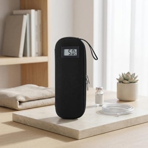 Travel Insulin Cooler Bag with Built-in Thermometer Display(Black) — view 6