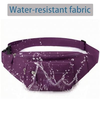 Bumbags for Ladies Bum Bag Fanny Pack Women Waist Pack Lightweight Adjustable for Running Walking Hiking Jogging (deep Purple) — view 6