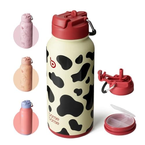 BOTTLE BOTTLE Insulated Water Bottle 950ml Stainless Steel with Straw and Pill Box