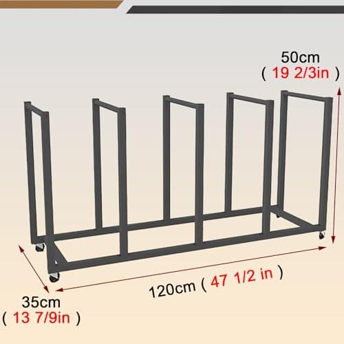 HDYZJQ Carton Storage Rack with Caster Wheels, Carbon Steel Organizer Stand/Utility Cart, for Cardboard/Panel/Packing Box, Portable Utility Cart(Hold 80-110 Pcs) — view 2
