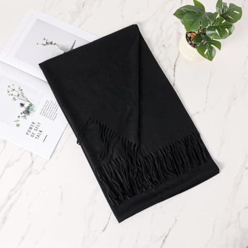 Ezranova Lightweight Soft Shawls and Wraps for Women, Black — view 4