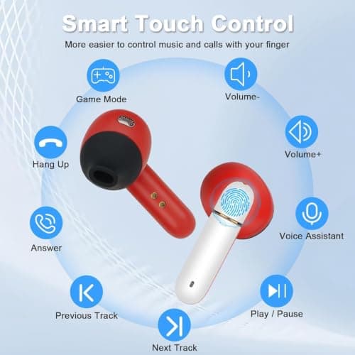 Jekasy Wireless Earbuds for Kids,Comfortable Wireless Earphones Fit Ergonomic Design Ball Shape Ear Buds with Mic for Android iOS Cell Phone Computer Laptop — view 4