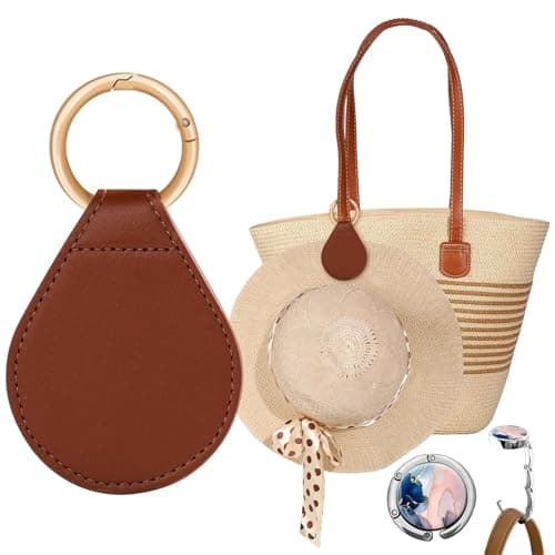 BelleVive Magnetic Hat Clip for Bags and Totes, Magnetic Beach Straw Hat Accessory, Essential Travel Gear Accessories (Brown)