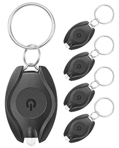 Uniclife 5 Pack LED Keychain Flashlight Mini LED Keychain Light | 14 Lumen Portable Ultra Bright Battery Powered Key Ring Torch for Outdoor Camping Party Hiking and Emergency Lighting