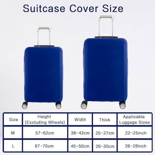 Bomiclss Elastic Luggage Cover for 26-28 Inch Suitcases | Waterproof & Dustproof Travel Protection | Blue Reusable Luggage Protector (Blue, L) — view 3
