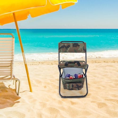 whsiodj Fishing Chair with Insulated Bag | Folding Chair Foldable Camping Chairs 220.46 lbs Capacity Portable for Outdoor Use Camping Hiking Hunting Climbing (Camouflage) — view 5