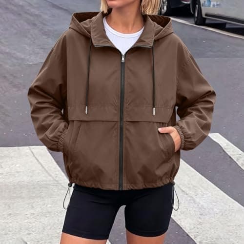 Jacket for Women UK Ladies Waterproof Coat Lightweight Windbreaker — view 3