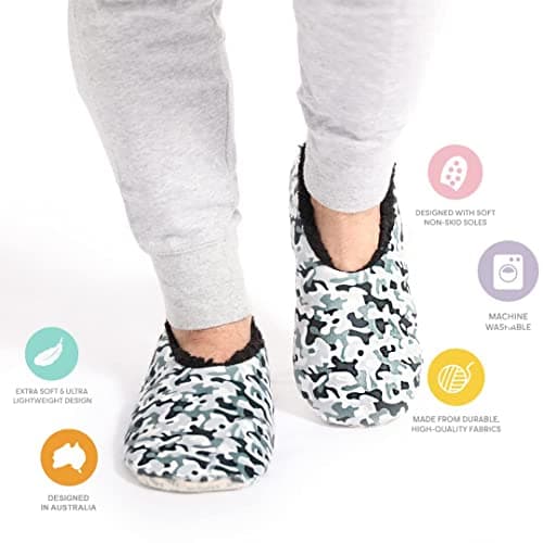 Splosh Men's Camo Army Slippers | UK 5 6 7 8 9 10 11 Fluffy Slippers for Men | Soft, Cozy & Machine Washable with Anti-Slip Sole, Fun Dad Gift — view 4