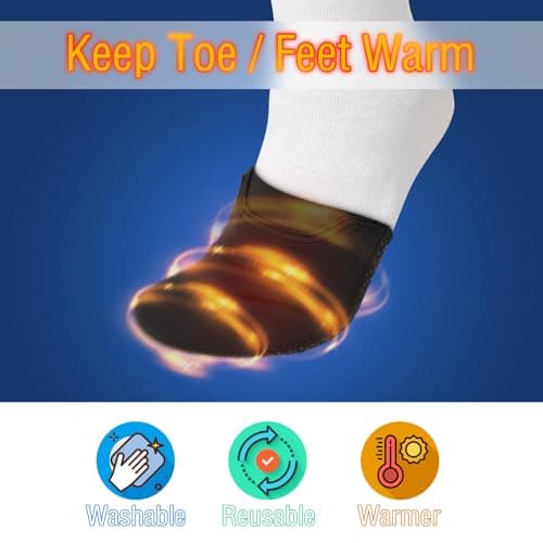 2 Pcs Neoprene Toe Warmers Sleeve Ice Bath Toe Covers for Men Women, Medium — view 5