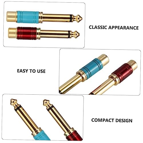 NUOBESTY 6pcs Mono Conversion Plug Adapter for Male to Female Jumbo Plug Mono Adaptor for Audio Adapter Use Stereo Jack Random Color — view 4