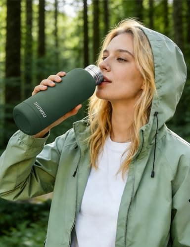 Stainless Steel Water Bottle Double Wall, Insulated Metal Water Bottle with Clip, 350ml/500ml/750ml/1L, BPA Free, 24hrs Cold & 12hrs Hot, Suitable for Sports, Camping, Hiking, Cycling, Gym, Travel — view 2