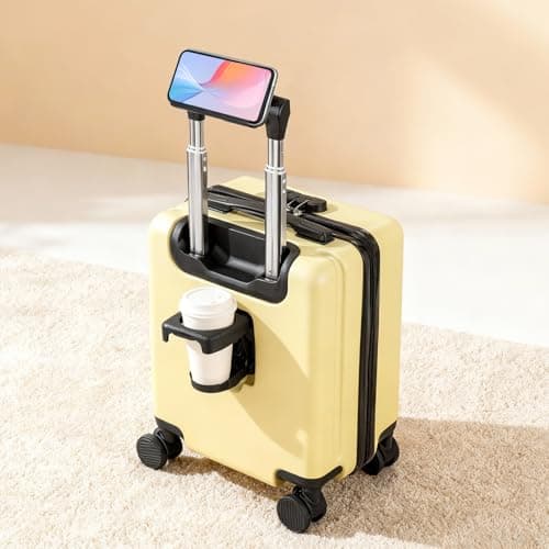 SUNNYNEST 14 Inch Cabin Suitcase Built in Lock with 360°Rubber Yellow — view 3