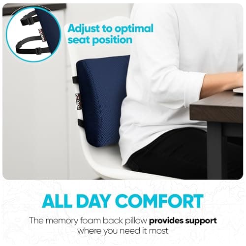 FORTEM Lumbar Support Cushion For Office Chair Back Support Pillow For Car — view 3