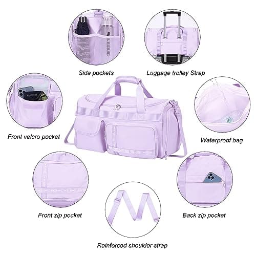 MAXTOP Travel Duffle Bag for Women Carry On Tote Weekender Overnight Bag Large Capacity Duffel Bag with Shoe Compartment,Gym Tote Bag with Dry and Wet Separation — view 5