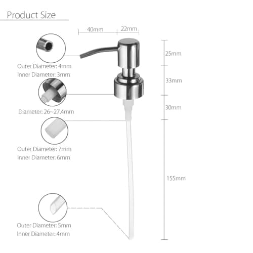 Stainless Steel Lotion Pump Dispenser for Shampoo and Soap — view 4