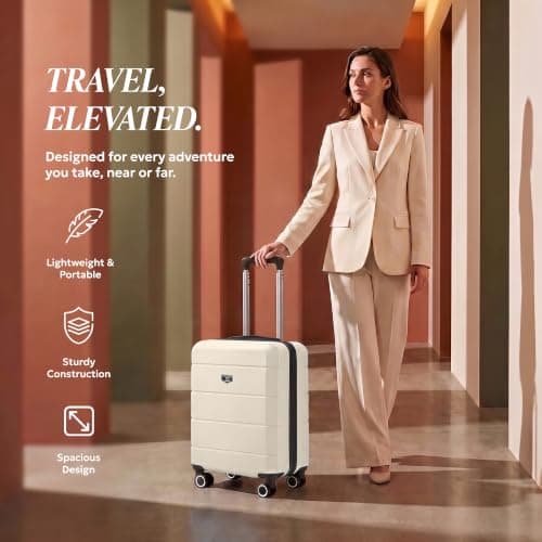 LUGG Jetset 15" Lightweight Cabin Suitcase - EasyJet Underseat Carry On Luggage, ABS Hard Shell, Scratch-Resistant Finish, Secure Lock, Smooth 360° Spinner Wheels (45x33x20cm) — view 2