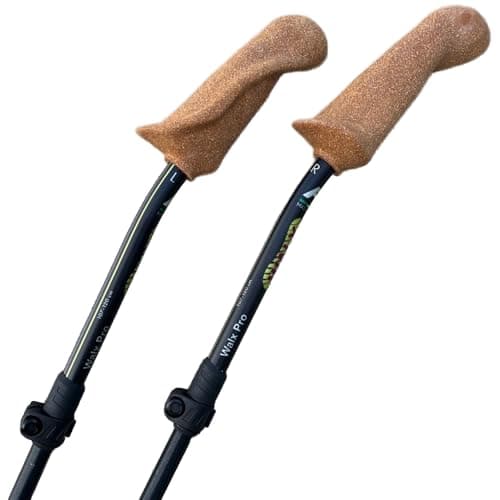 WALX PRO Total Body Walking Poles – Lightweight Adjustable Alloy Trekking Poles with Cork Ergo Grip, 15° Impulse Bend & External Lock – Fitness, Hiking, Nordic Walking & Rehab Use - 120-130cm
